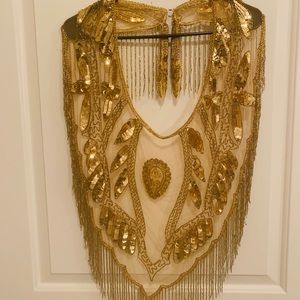 Gold Beaded Sequin Cover/Shawl